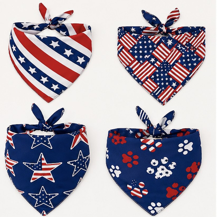 American Flag Pet Bandana styles overview