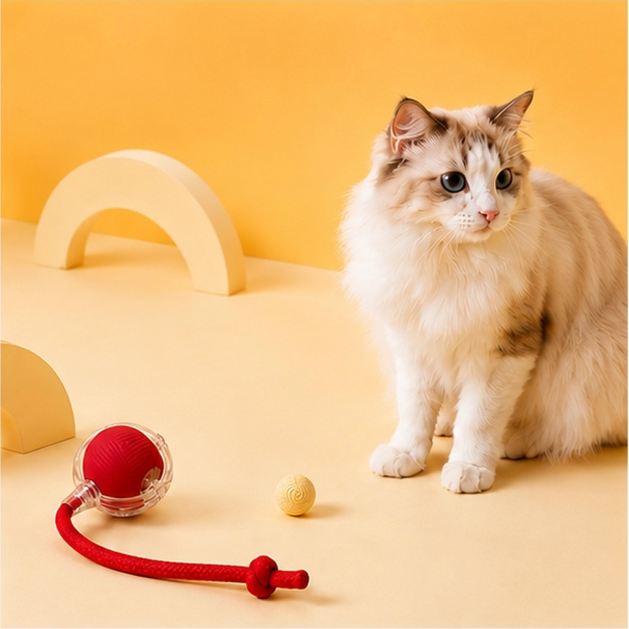 red electric kitten toy for indoor cats - view 2