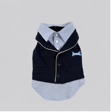 navy stripe pet suit for dogs and cats - view 2