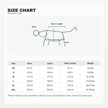 LuluPengu clothing gallery size chart redesigned: pet-sport-outfit