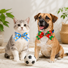 adjustable summer football pet collar with bow and charm - view 2